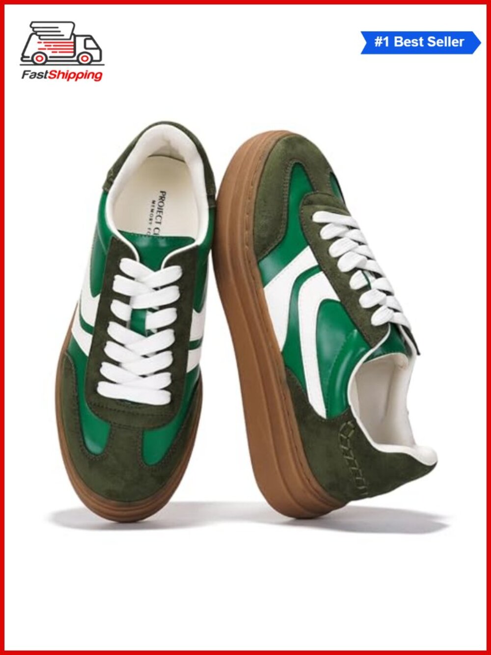 Women's Platform Sneakers Lace-Up Memory Foam Comfort Walking Shoes